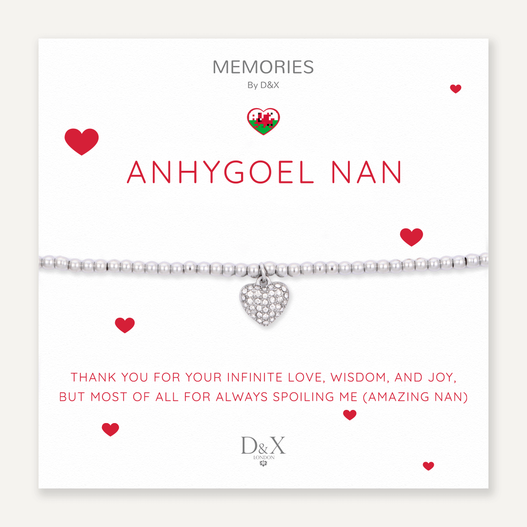 Memories: "ANHYGOEL NAN" | Heart Bracelet | White Gold-Plated