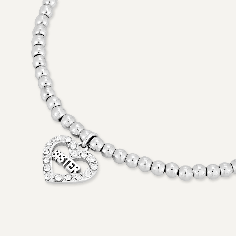 Memories: "CHWAER HYFRYD" | Heart Bracelet | White Gold-Plated