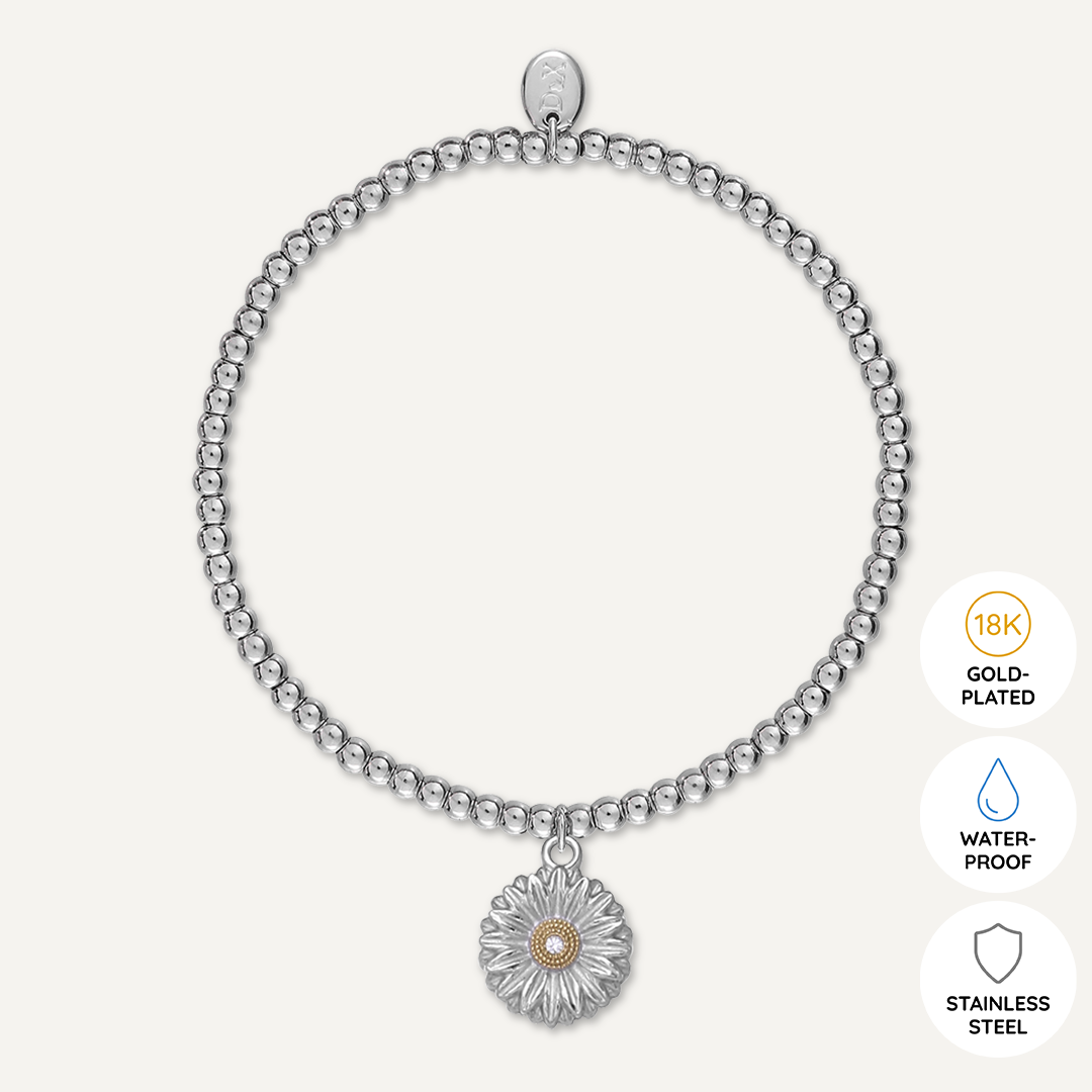 Memories: "WYRES ARBENNIG" | Flower Bracelet | White Gold-Plated | Multi-Colour