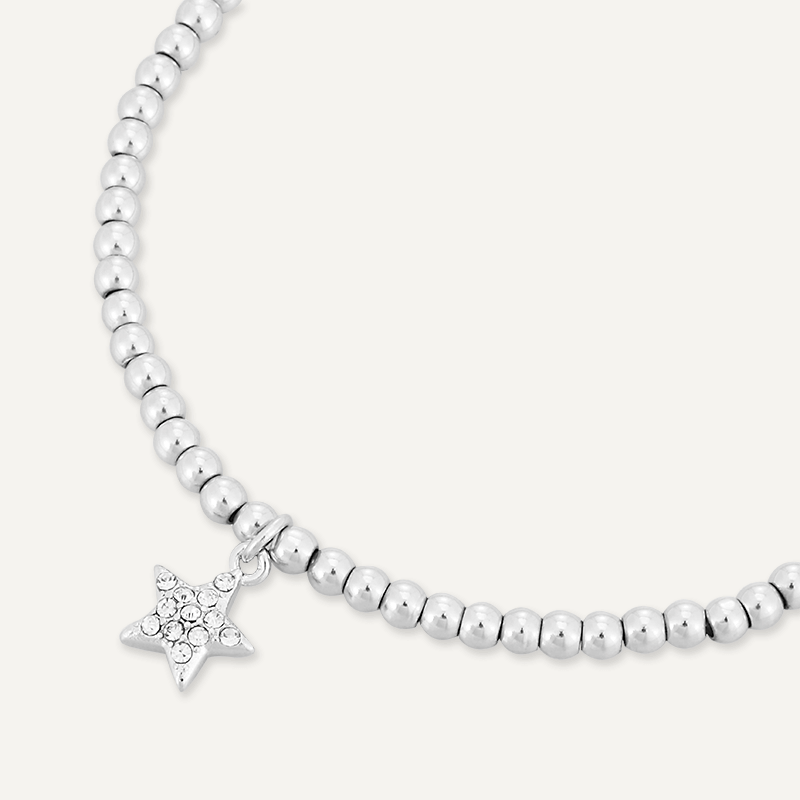 Memories: "FFRINDIAU AM BYTH" | Star Bracelet | White Gold-Plated