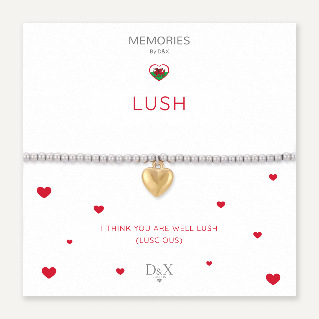 Memories: "LUSH" | Heart Bracelet | White Gold & 18K Gold-Plated