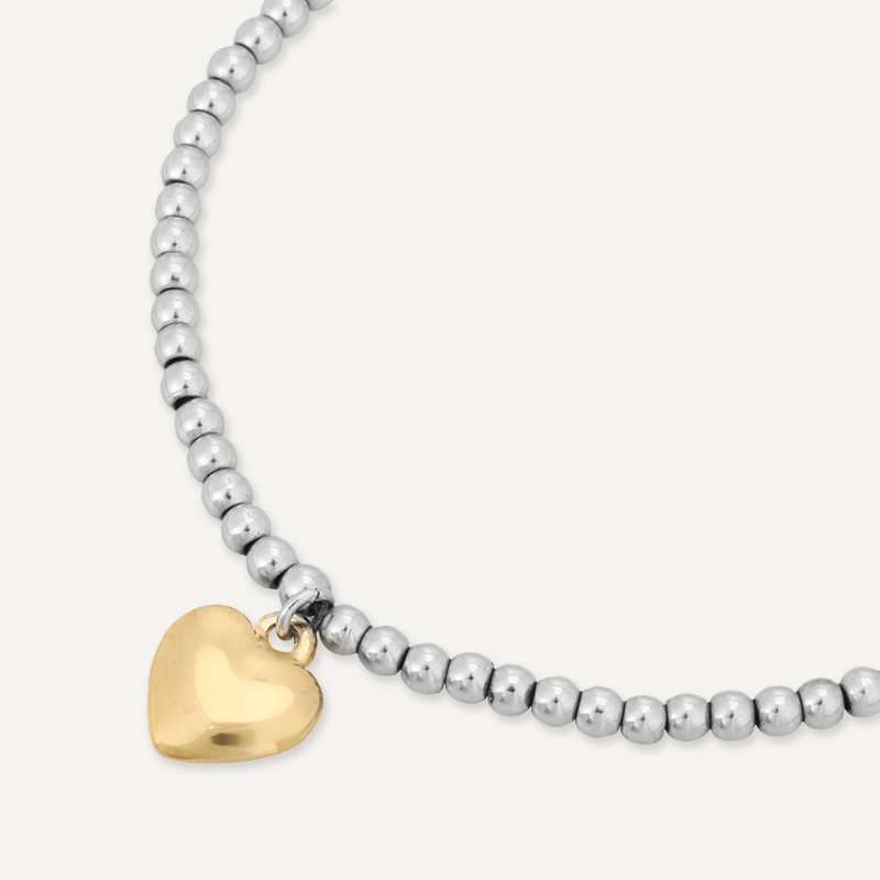 Memories: "PENBLWYDD HAPUS" | Heart Bracelet | White Gold & 18K Gold-Plated