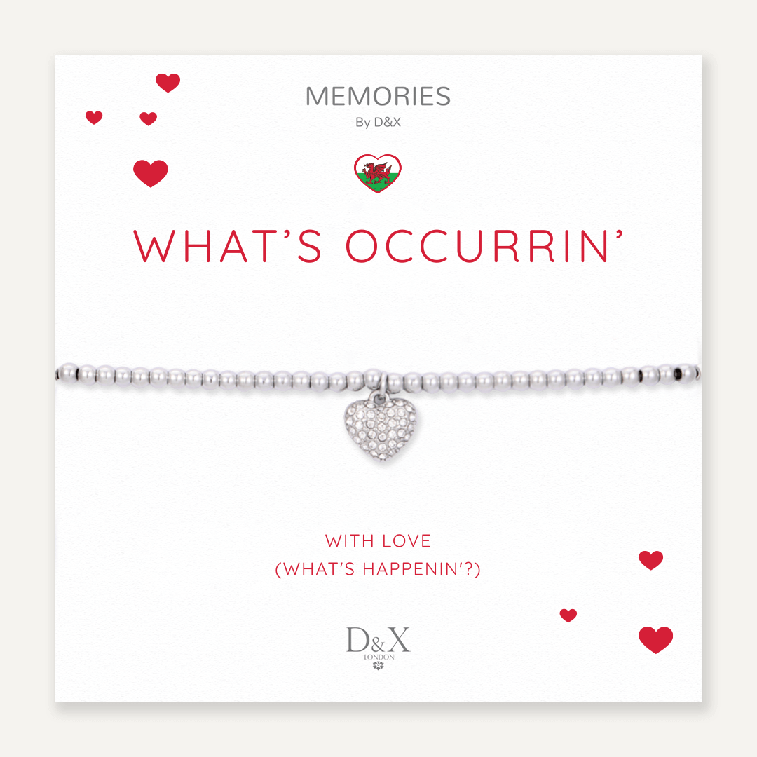 Memories: "WHAT’S OCCURRIN’?" | Heart Bracelet | White Gold-Plated