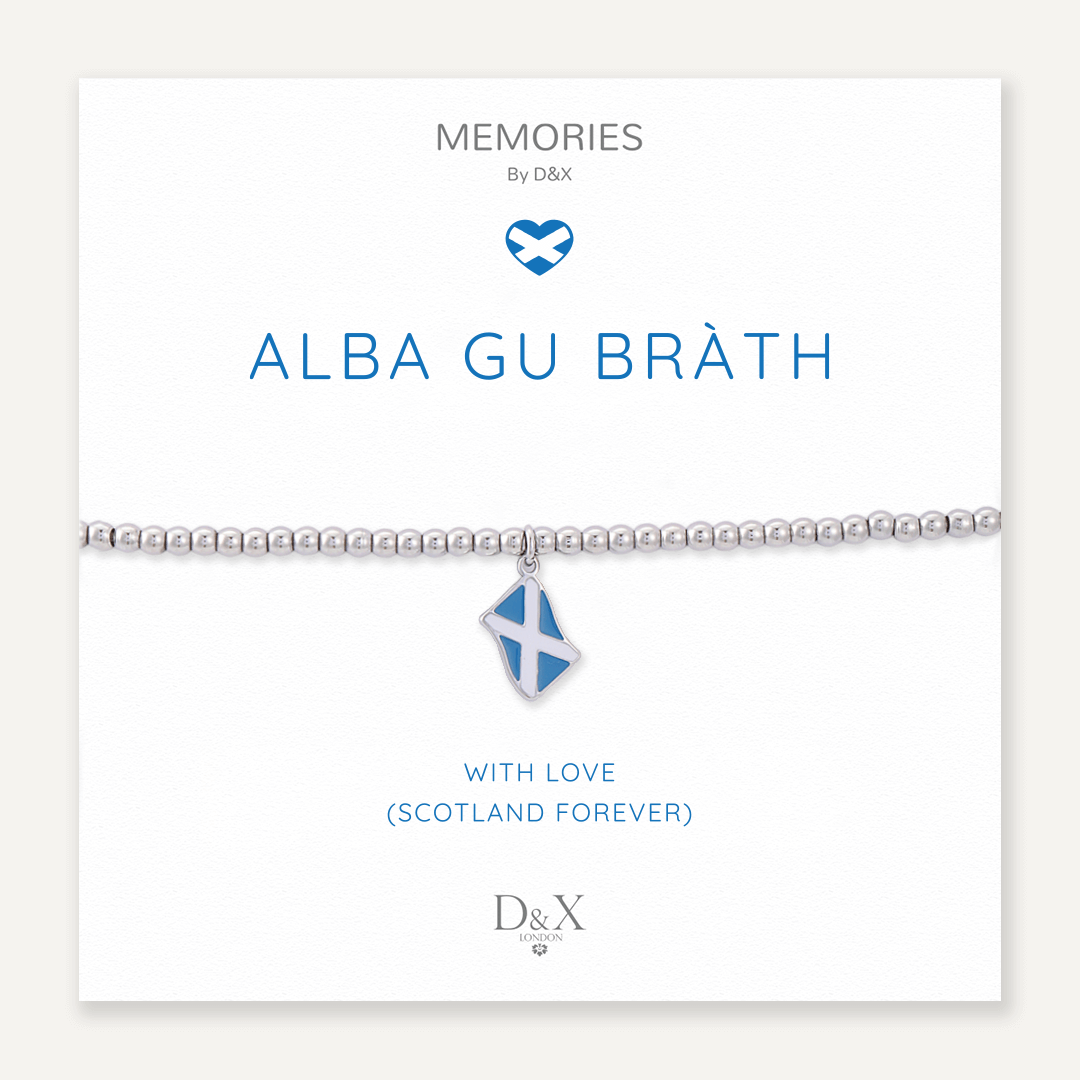 Memories: "ALBA GU BRÀTH" | Scotland Flag Bracelet | White Gold-Plated | Multi-Colour