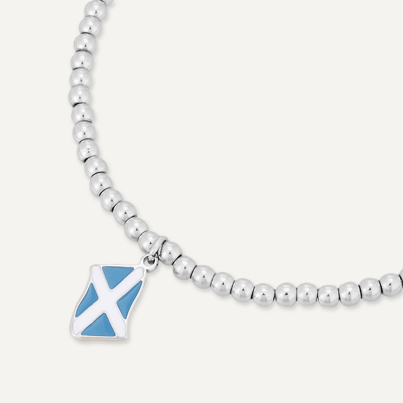 Memories: "ALBA GU BRÀTH" | Scotland Flag Bracelet | White Gold-Plated | Multi-Colour