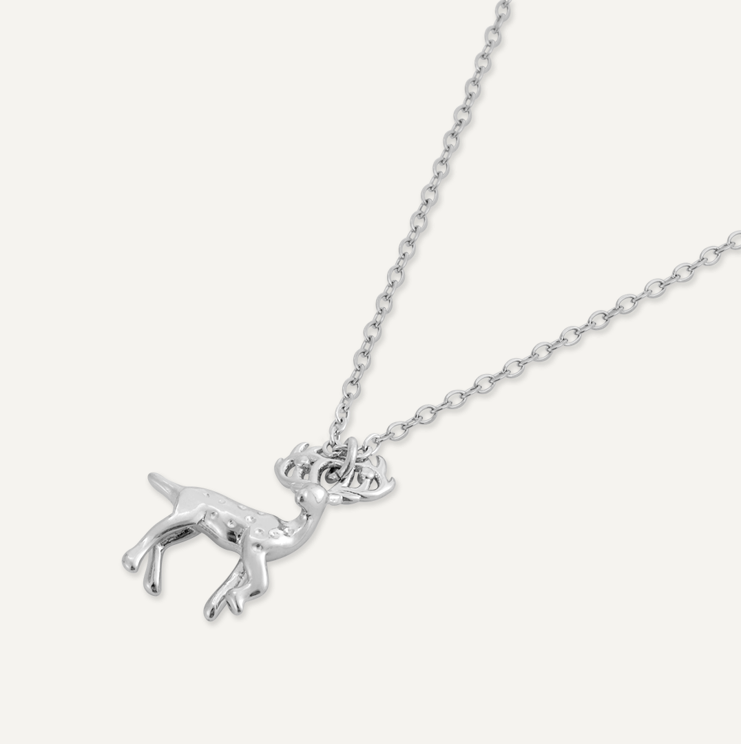 Memories: "HEILAN STAG" | Stag Necklace | White Gold-Plated