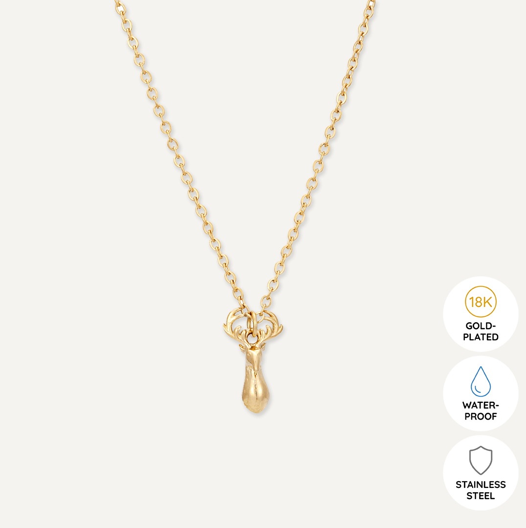 Memories: "HEILAN STAG" | Stag Necklace | 18K Gold-Plated