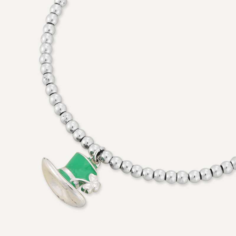 Memories: "LUCKY LEPRECHAUN" | Hat Bracelet | White Gold-Plated | Multi-Colour