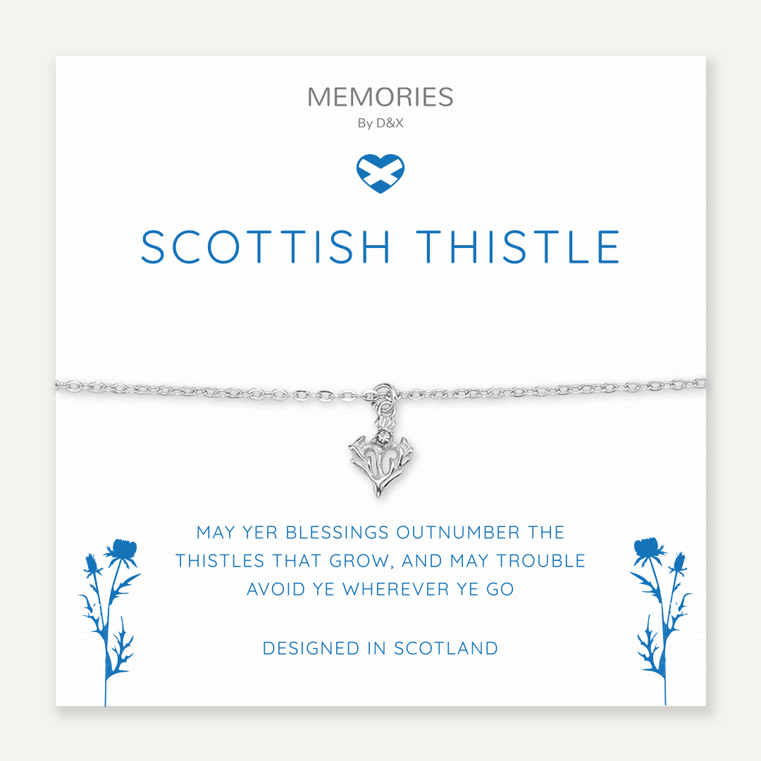 Memories: "SCOTTISH THISTLE" | Thistle Bracelet | White Gold-Plated