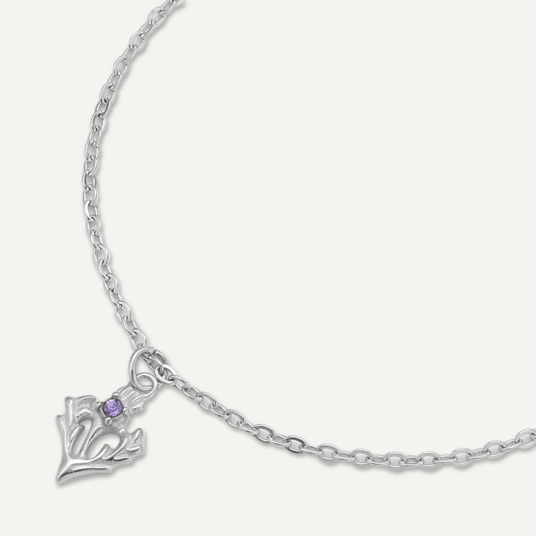 Memories: "SCOTTISH THISTLE" | Thistle Bracelet | White Gold-Plated
