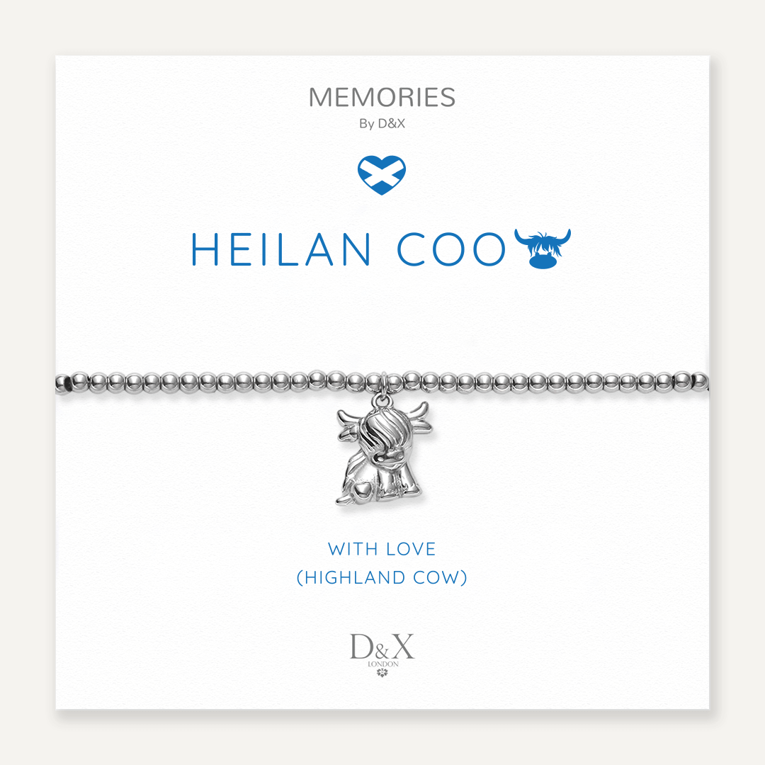 Memories: "HEILAN COO" | Cow Bracelet | White Gold-Plated