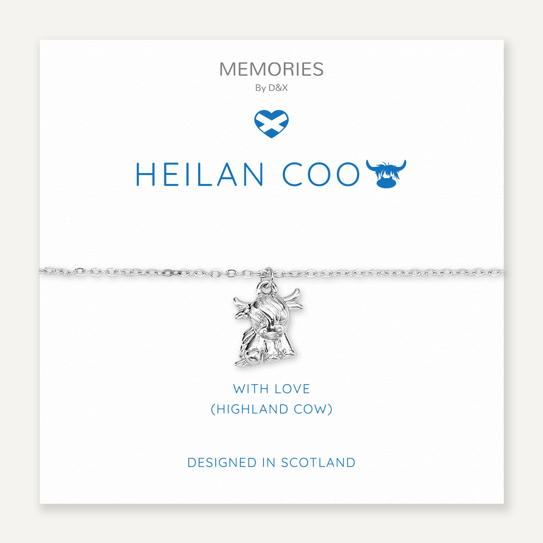 Memories: "HEILAN COO" | Cow Bracelet | White Gold-Plated