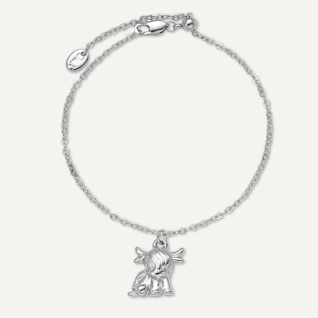 Memories: "HEILAN COO" | Cow Bracelet | White Gold-Plated