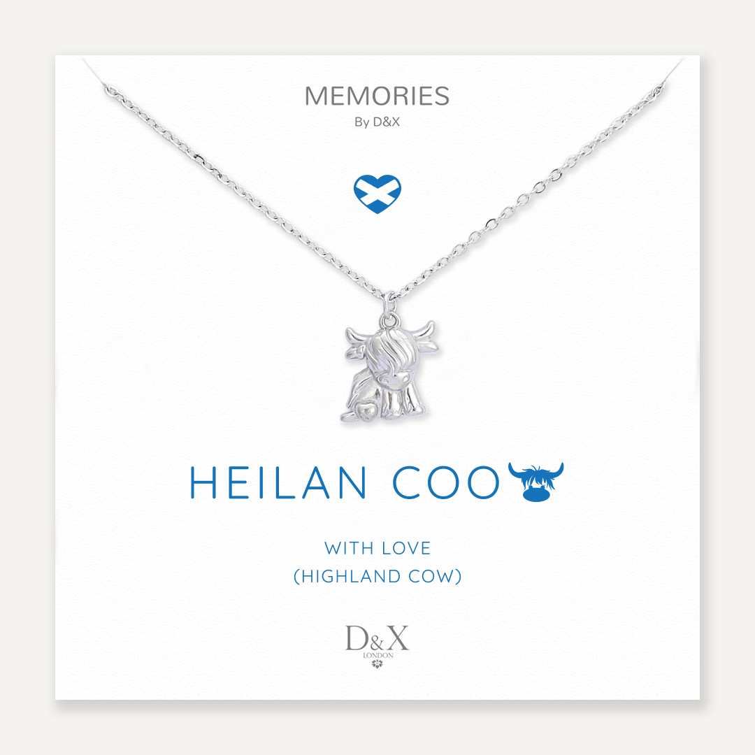 Memories: "HEILAN COO" | Cow Necklace | White Gold-Plated