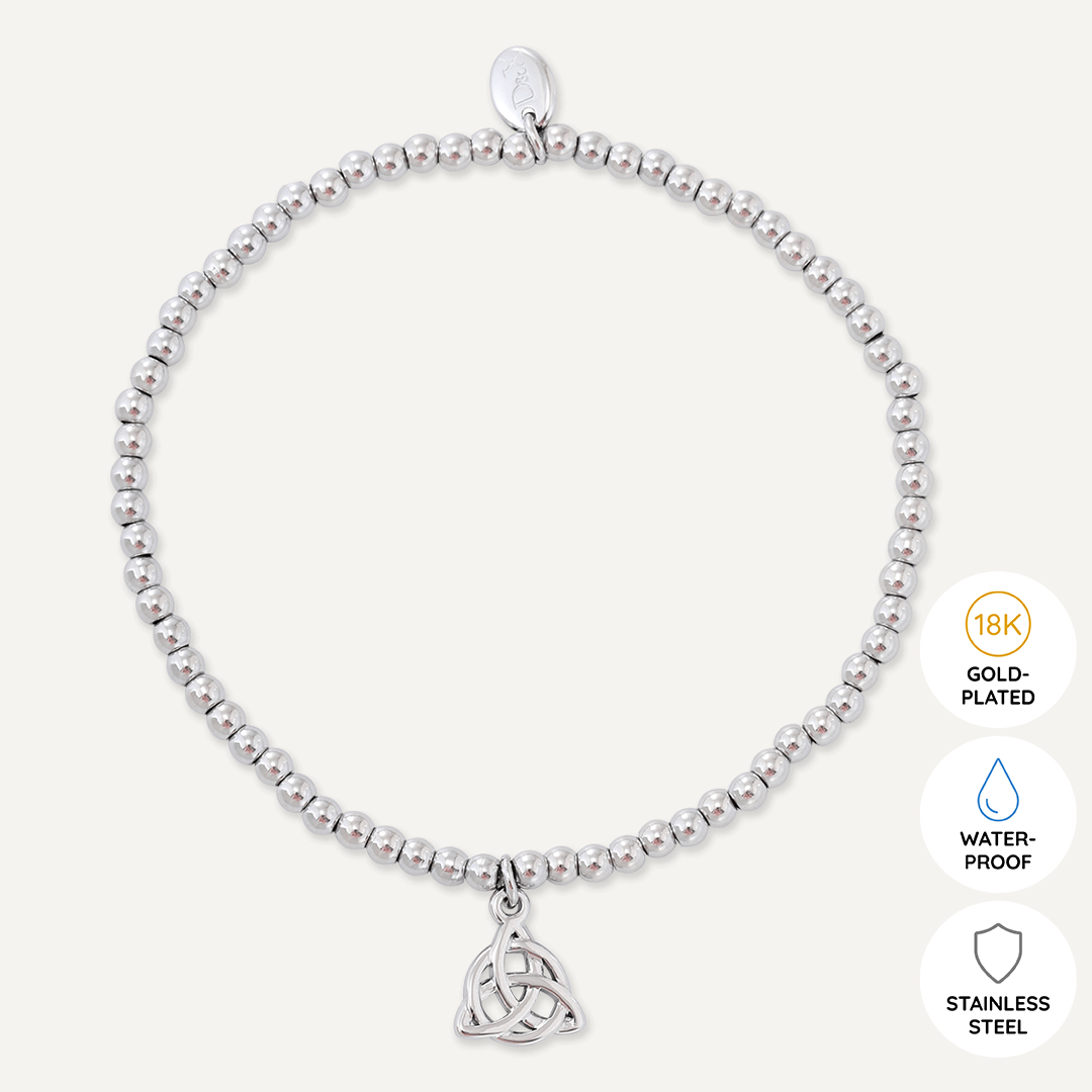 Memories: "TRINITY KNOT" | Knot Bracelet | White Gold-Plated