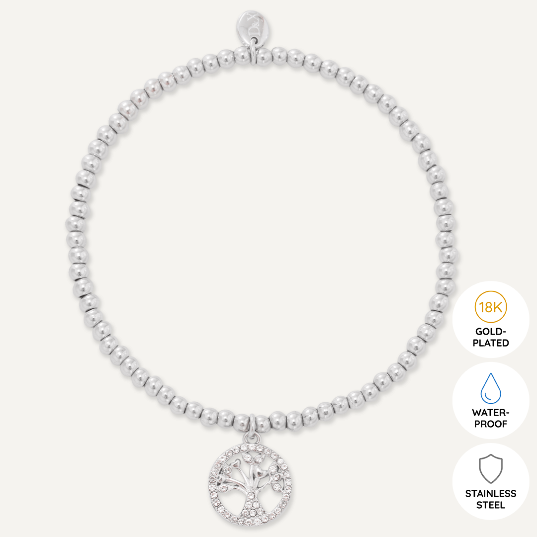 Memories: "CELTIC TREE OF LIFE" | Tree Bracelet | White Gold-Plated