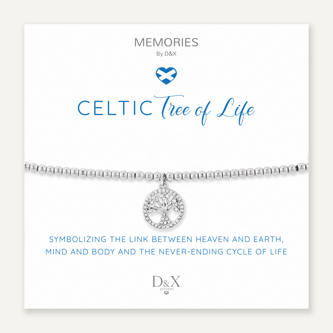 Memories: "CELTIC TREE OF LIFE" | Tree Bracelet | White Gold-Plated