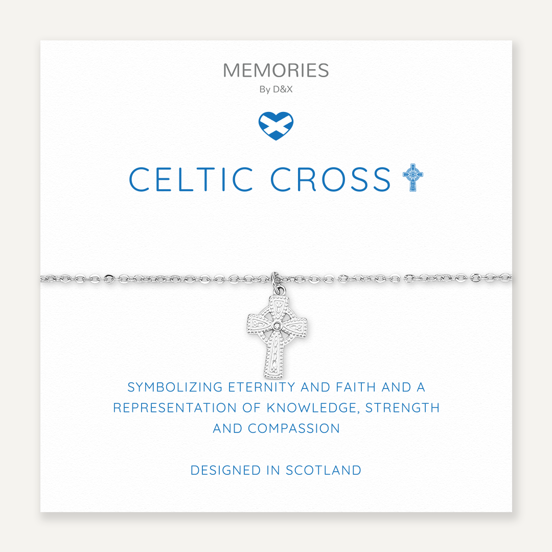 Memories: "CELTIC CROSS" | Cross Bracelet | White Gold-Plated