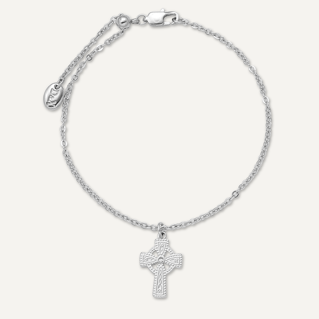 Memories: "CELTIC CROSS" | Cross Bracelet | White Gold-Plated