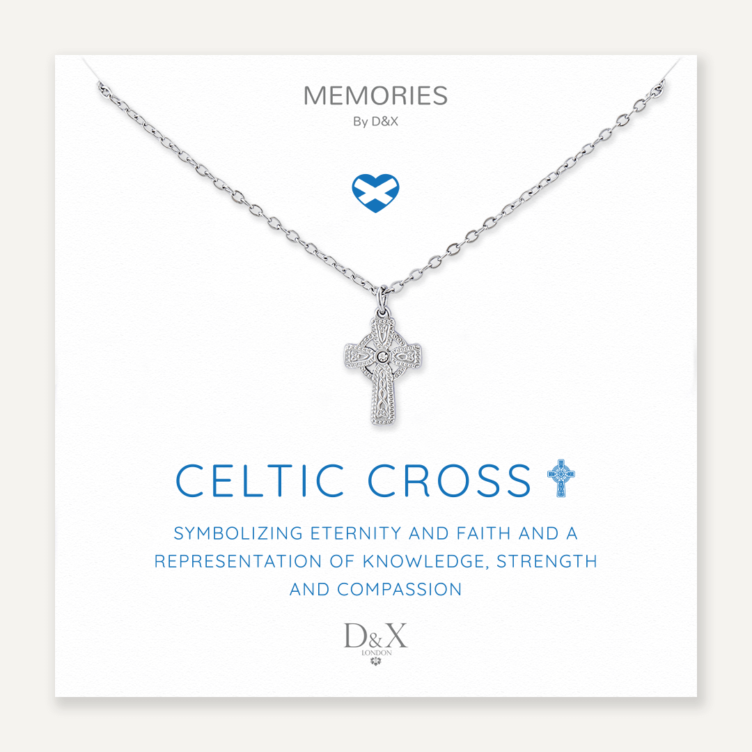 Memories: "CELTIC CROSS" | Cross Necklace | White Gold-Plated