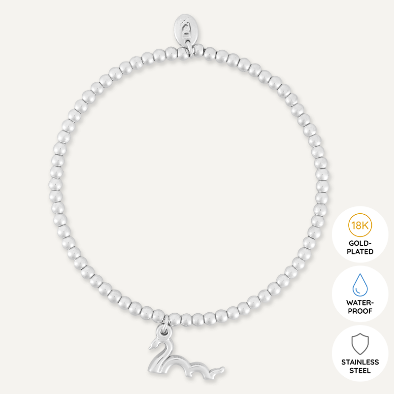 Memories: "NESSIE" | Loch Ness Monster Bracelet | White Gold-Plated