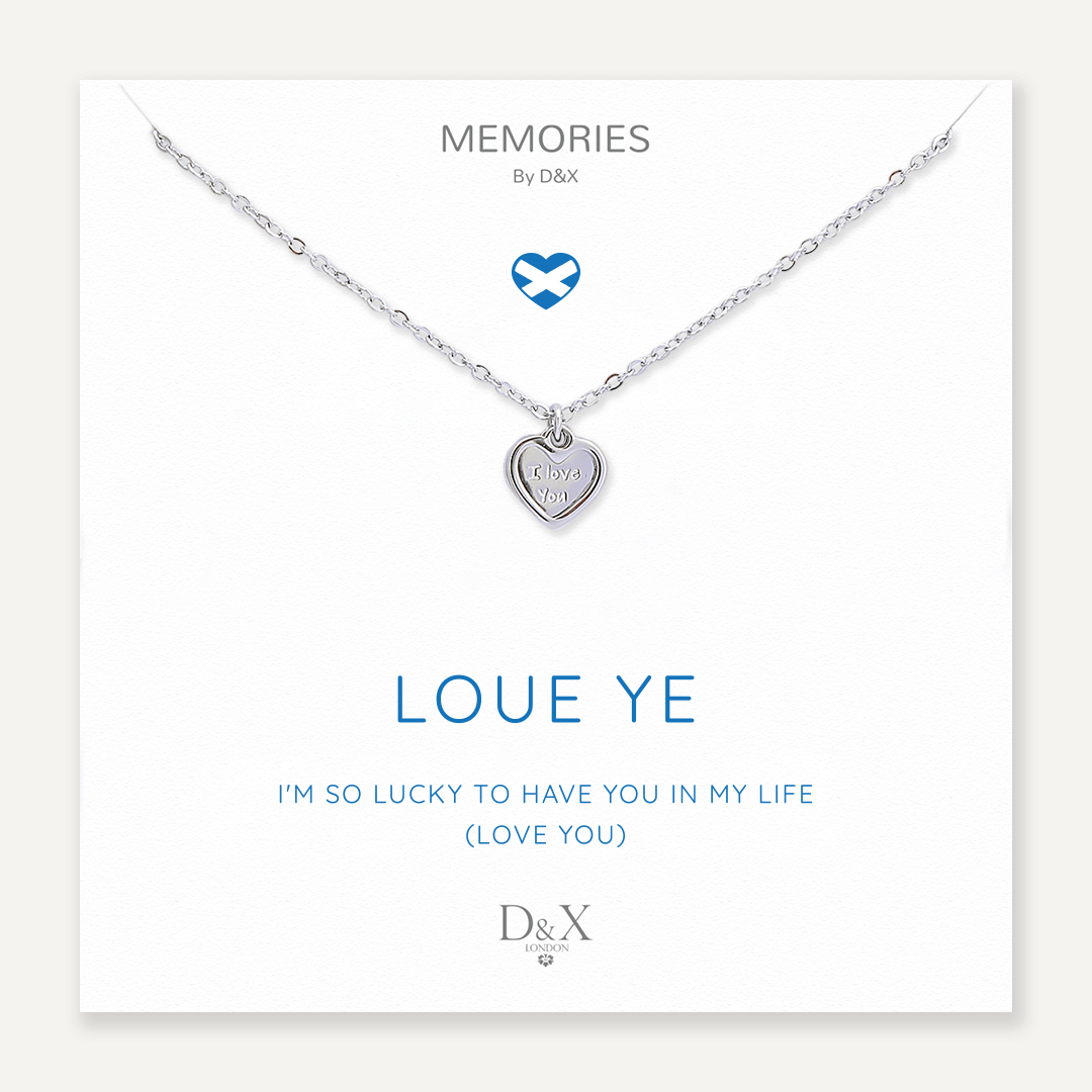Memories: "LOUE YE" | Heart Necklace | White Gold-Plated