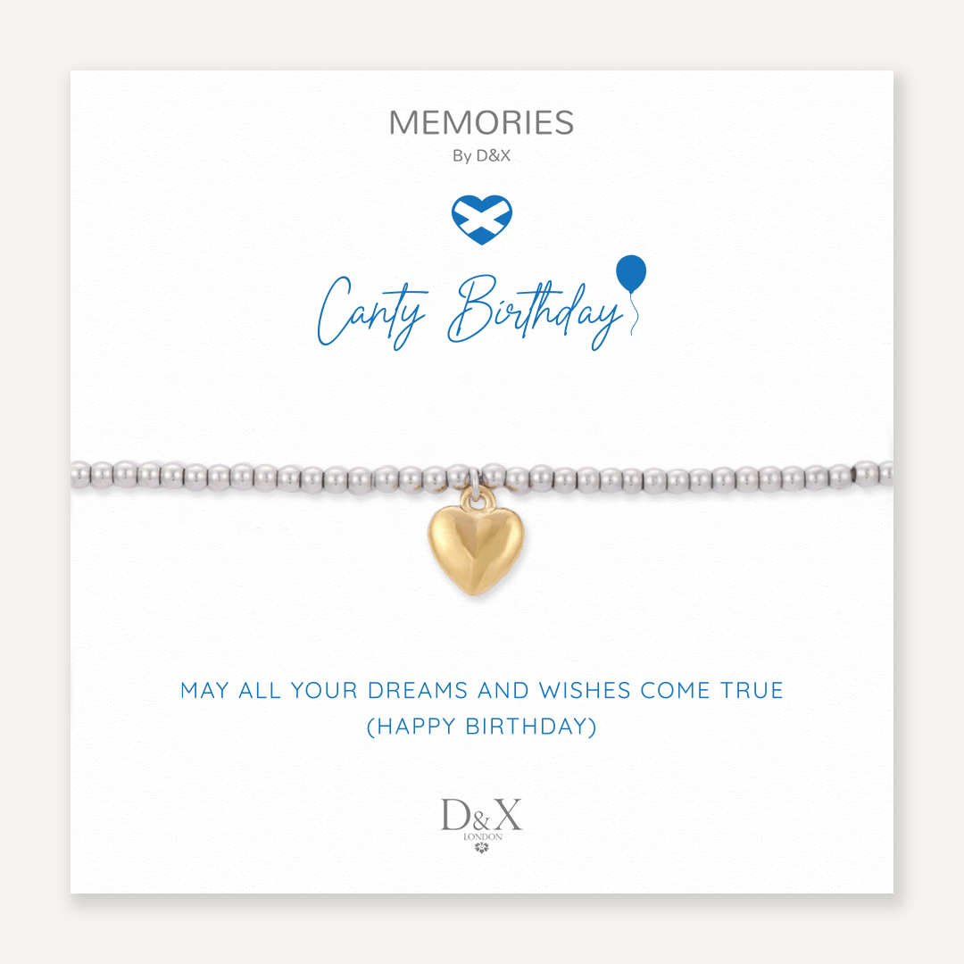 Memories: "CANTY BIRTHDAY" | Heart Bracelet | White Gold & 18K Gold-Plated