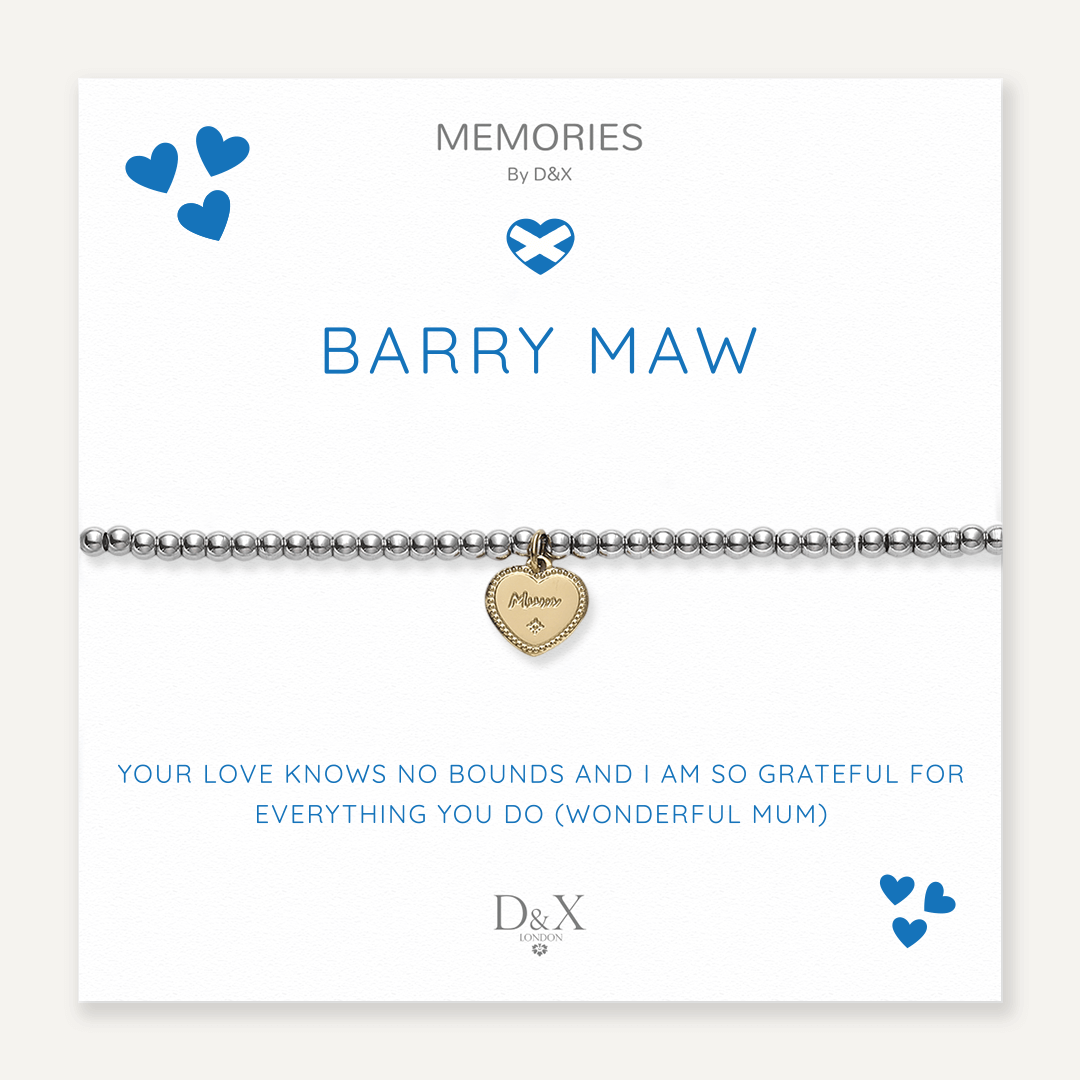 Memories: "BARRY MAW" | Heart Bracelet | White Gold & 18K Gold-Plated