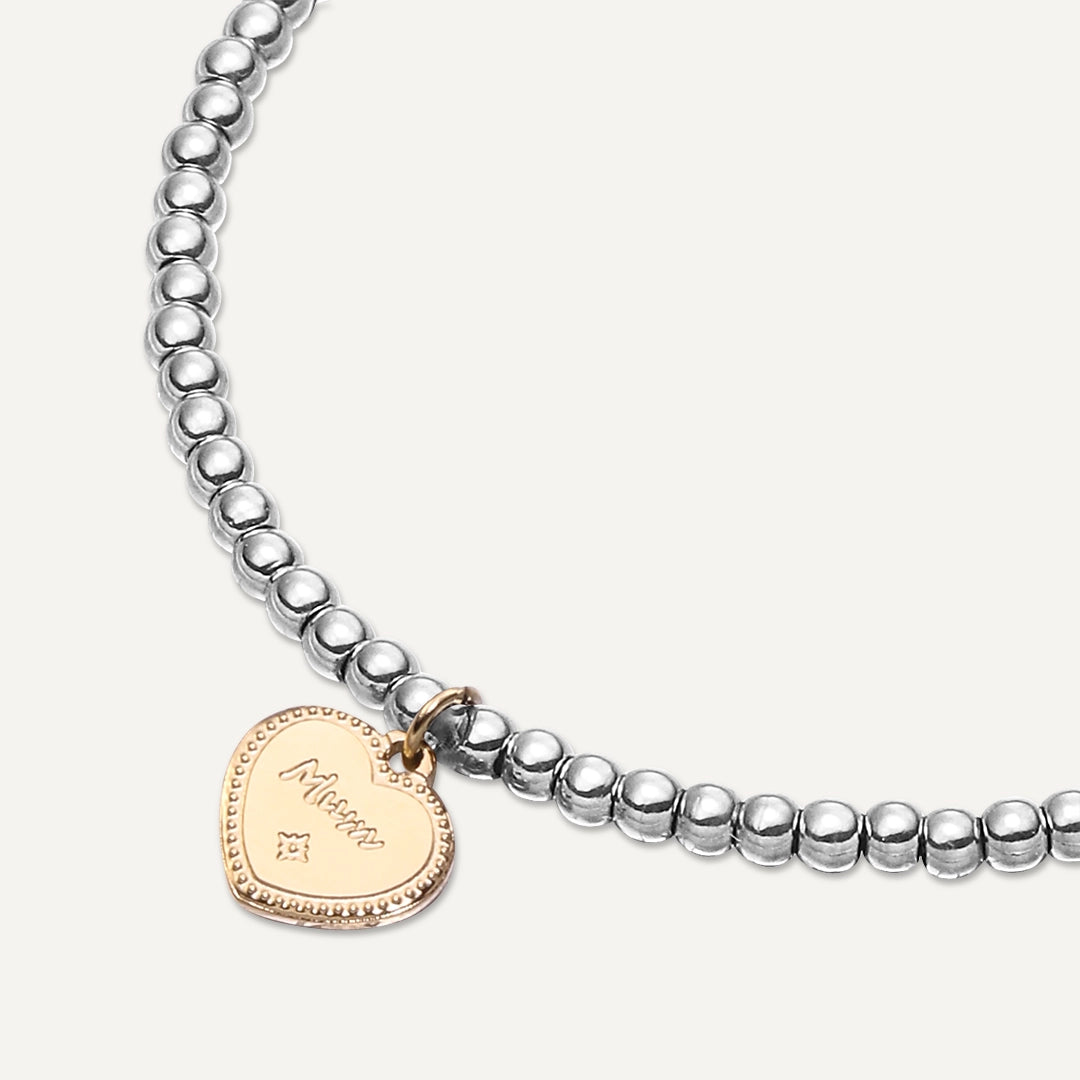 Memories: "BARRY MAW" | Heart Bracelet | White Gold & 18K Gold-Plated