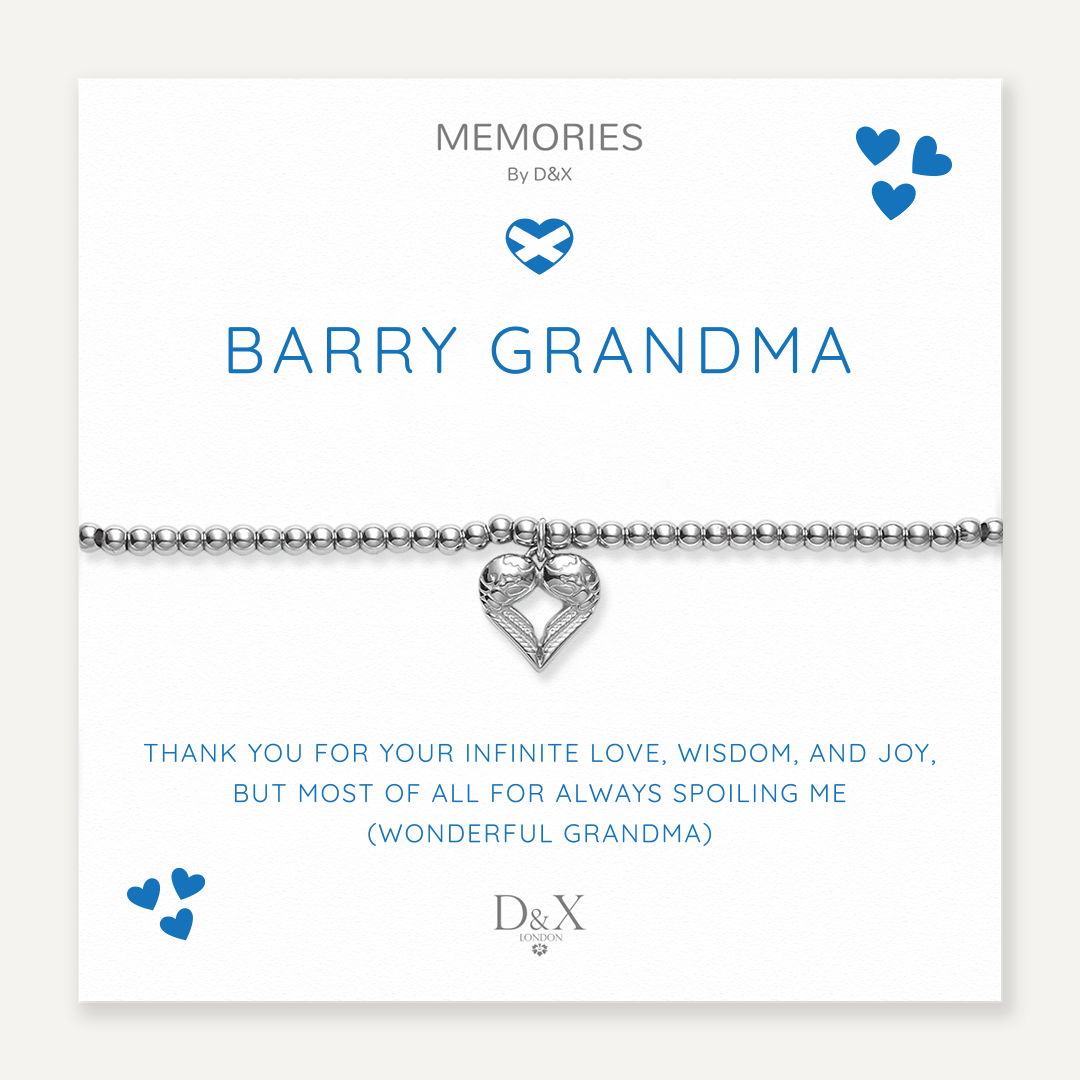 Memories: "BARRY GRANDMA" | Wings Bracelet | White Gold-Plated