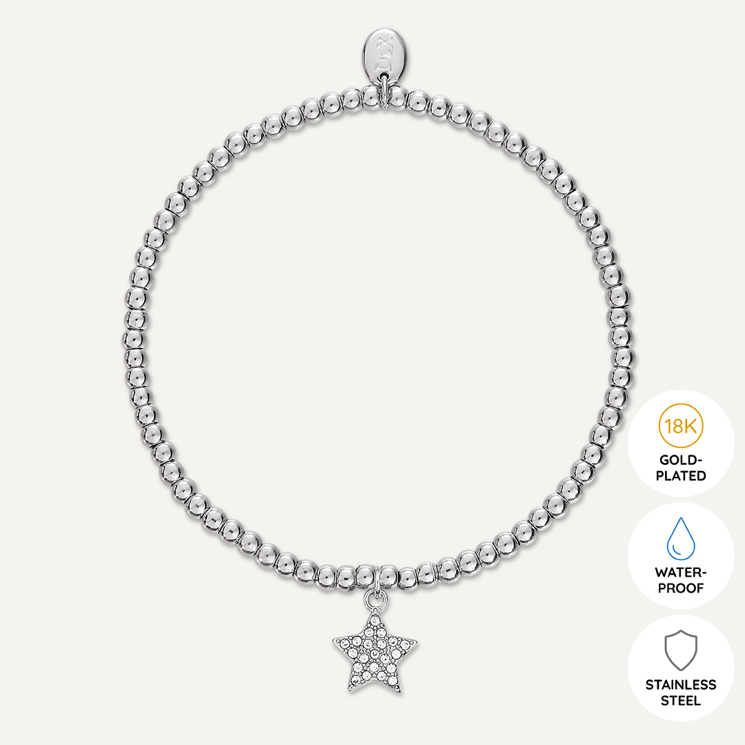 Memories: "FOREVER MUKKERS" | Star Bracelet | White Gold-Plated