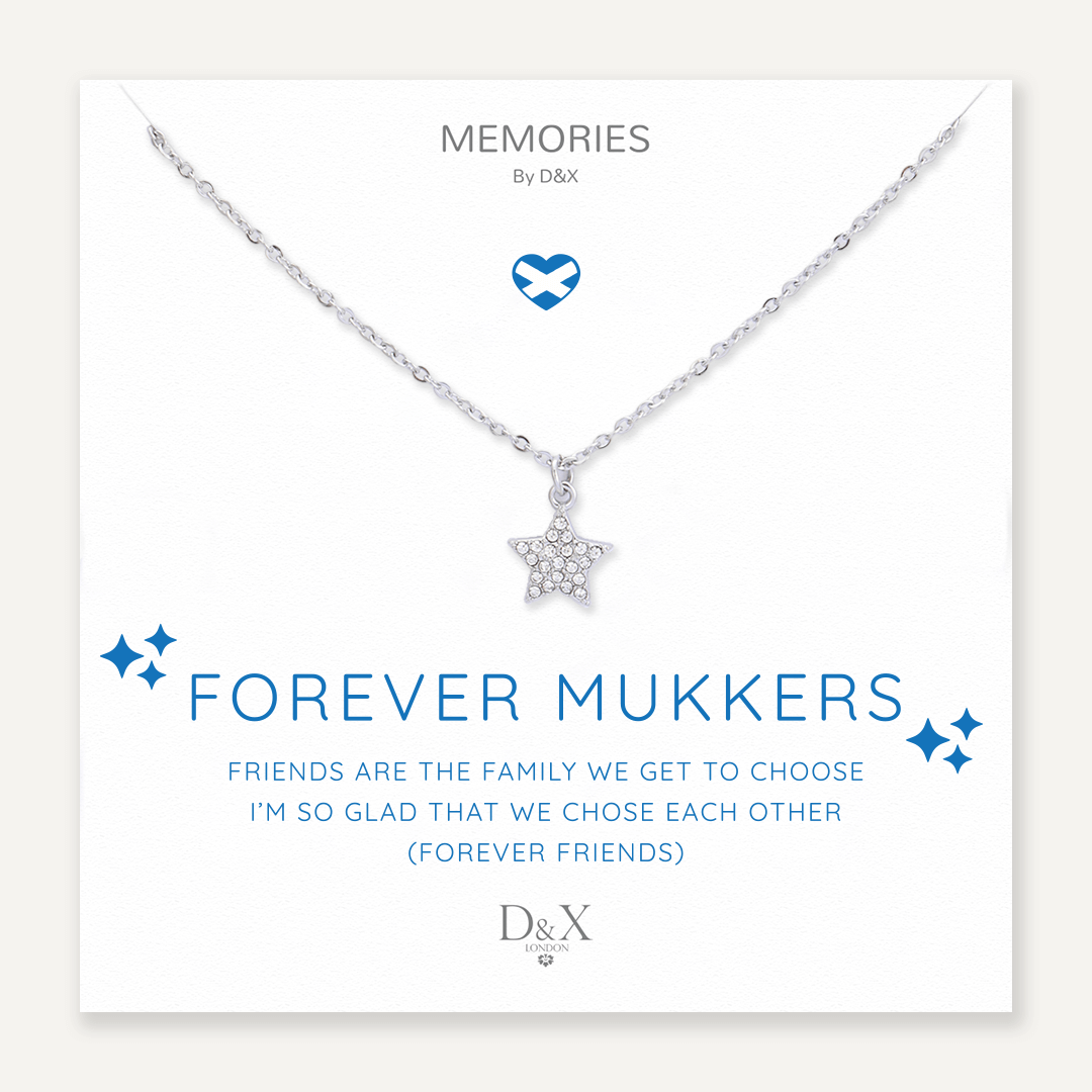 Memories: "FOREVER MUKKERS" | Star Necklace | White Gold-Plated