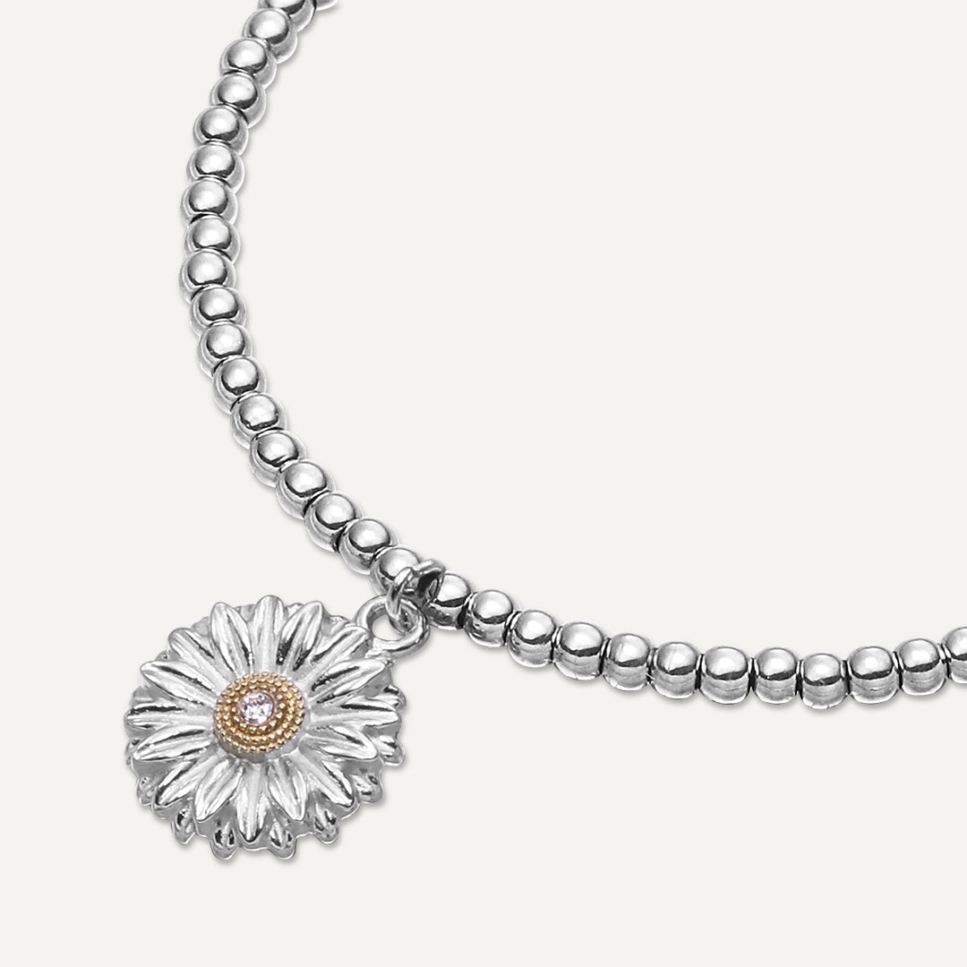 Memories: "BONNIE GRANDDAUGHTER" | Flower Bracelet | White Gold & 18K Gold-Plated