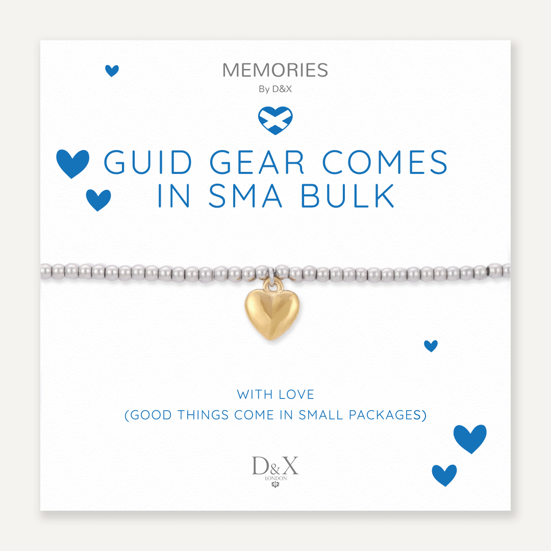 Memories: "GUID GEAR COMES IN SMA BULK" | Heart Bracelet | White Gold & 18K Gold-Plated