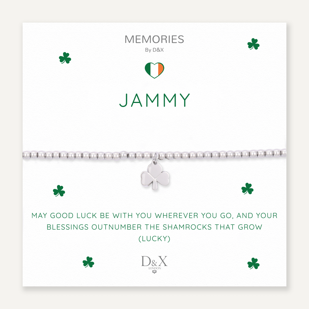 Memories: "JAMMY" | Four Leaf Clover Bracelet | White Gold-Plated