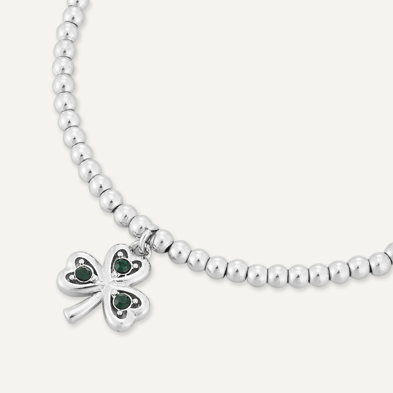 Memories: "JAMMY" | Four Leaf Clover Bracelet | White Gold-Plated