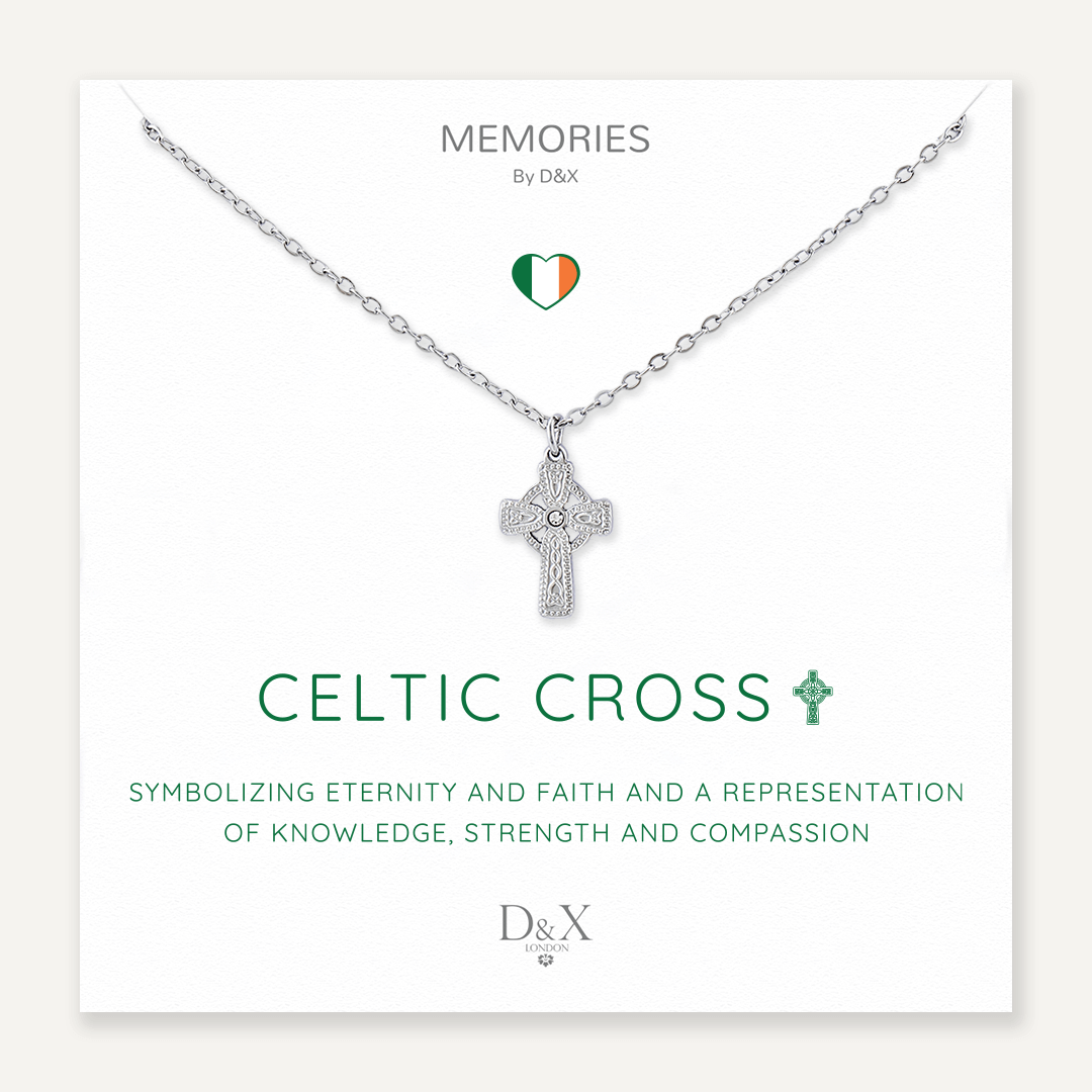 Memories: "CELTIC CROSS" | Cross Necklace | White Gold-Plated