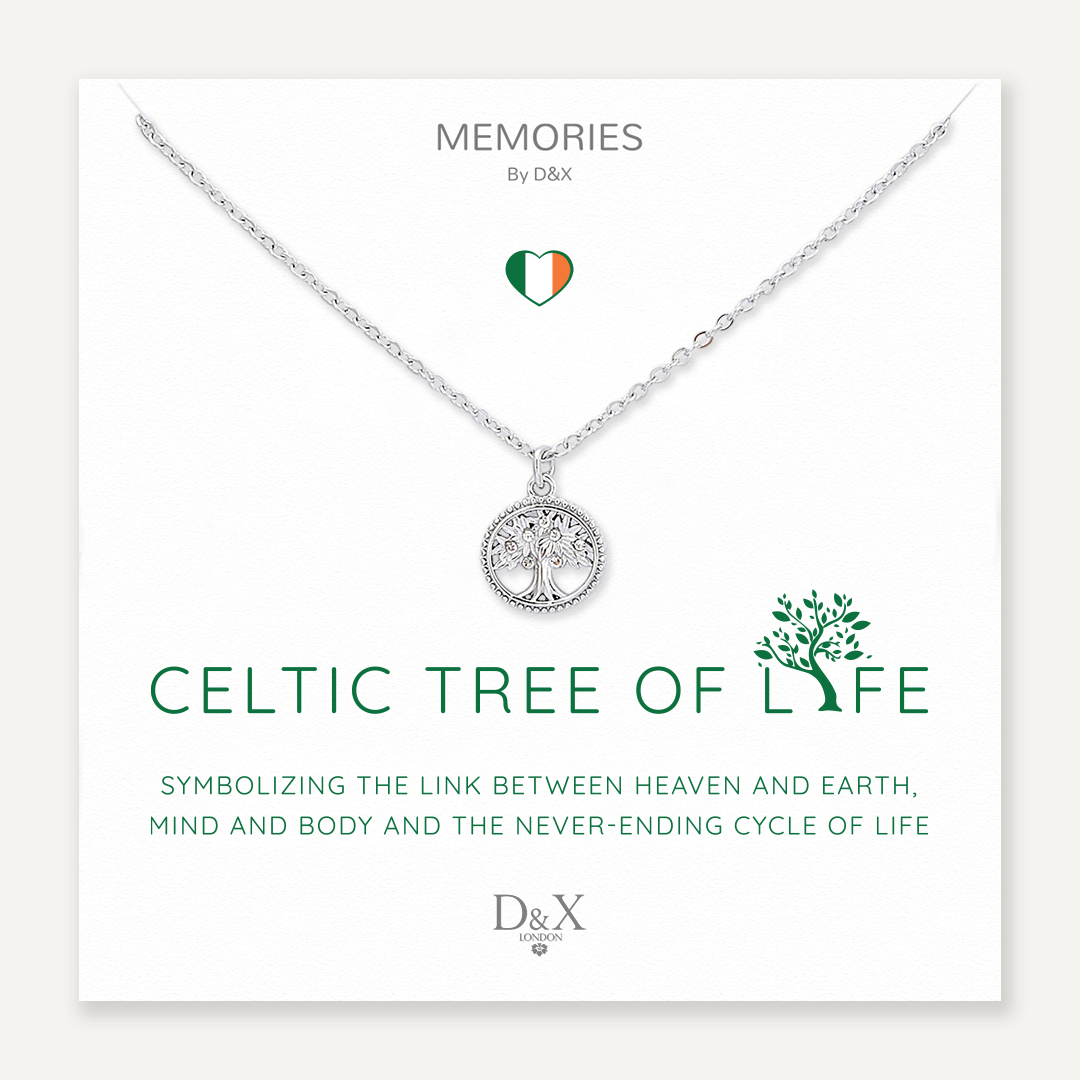 Memories: "CELTIC TREE OF LIFE" | Tree Necklace | White Gold-Plated