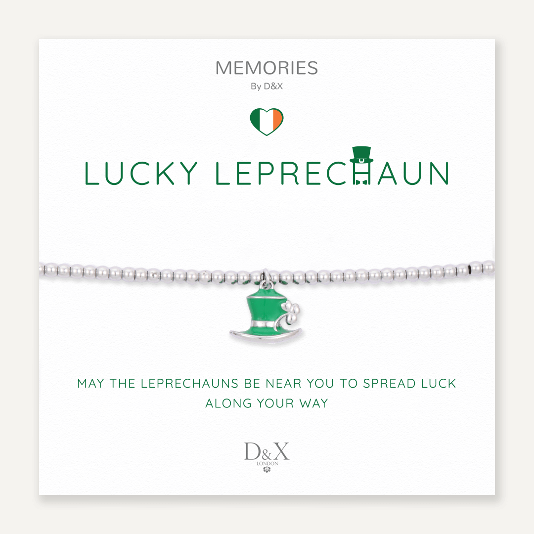 Memories: "LUCKY LEPRECHAUN" | Hat Bracelet | White Gold-Plated | Multi-Colour