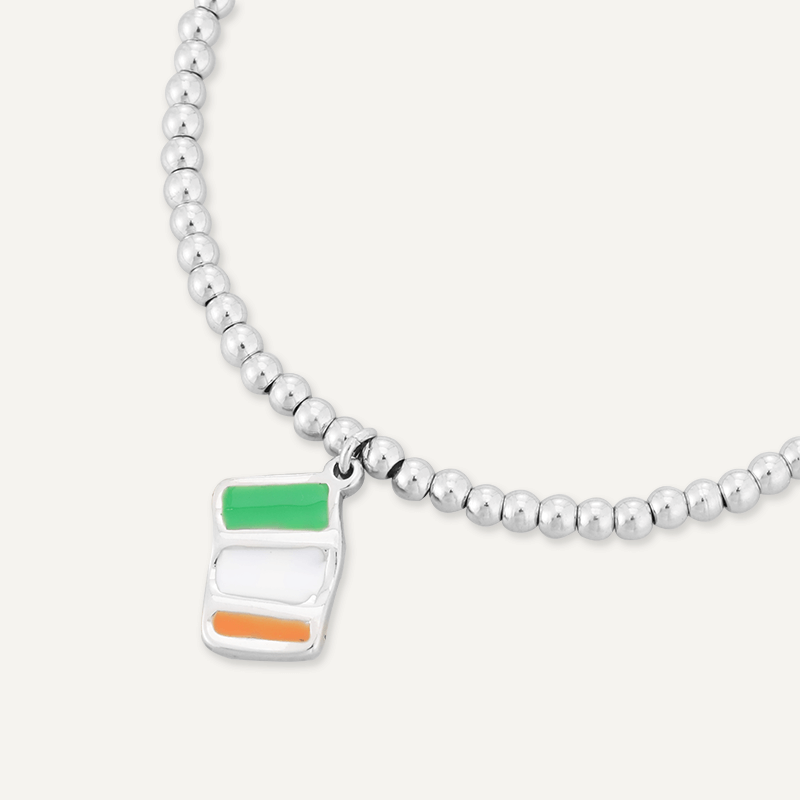 Memories: "ERIN GO BRAGH" | Irish Flag Bracelet | White Gold-Plated | Multi-Colour