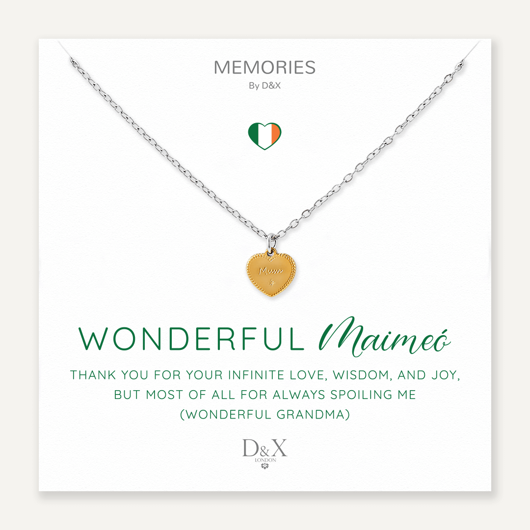 Memories: "WONDERFUL MAIMEÓ" | Heart Necklace | White Gold & 18K Gold-Plated