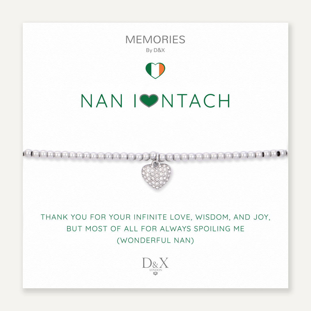 Memories: "NAN IONTACH" | Heart Bracelet | White Gold-Plated