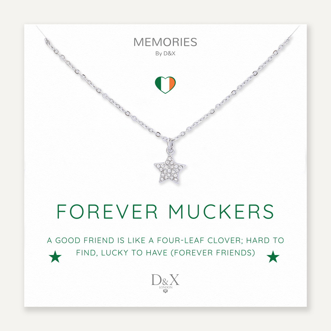 Memories: "FOREVER MUCKERS" | Star Necklace | White Gold-Plated