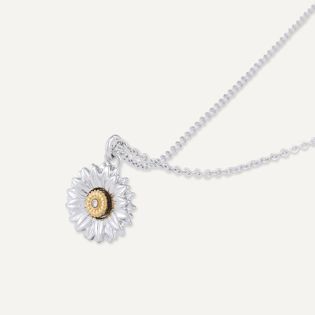 Memories: "GET WELL SOON" | Flower Necklace | White Gold-Plated | Multi-Colour