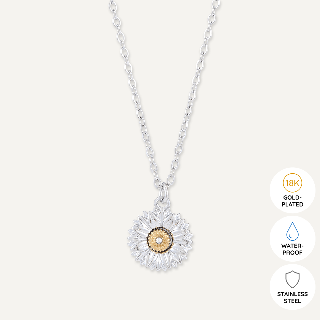 Memories: "FABULOUS FLOWER GIRL" | Flower Necklace | White Gold-Plated | Multi-Colour