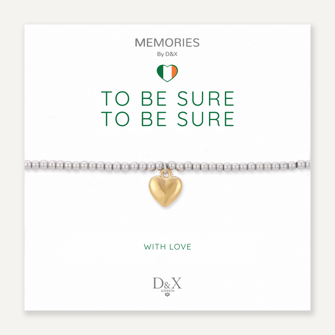 Memories: "TO BE SURE, TO BE SURE" | Heart Bracelet | White Gold & 18K Gold-Plated