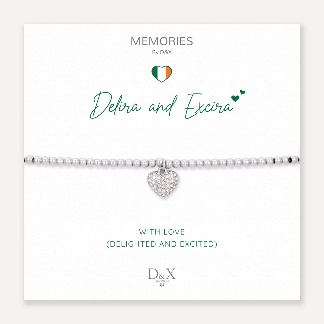 Memories: "DELIRA AND EXCIRA" | Heart Bracelet | White Gold-Plated