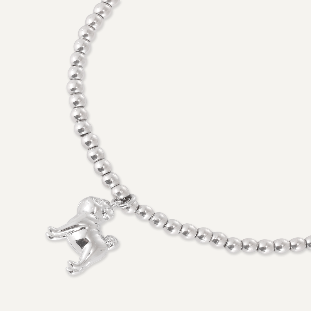 Memories: "BRITISH BULLDOG" | Bulldog Bracelet | White Gold-Plated