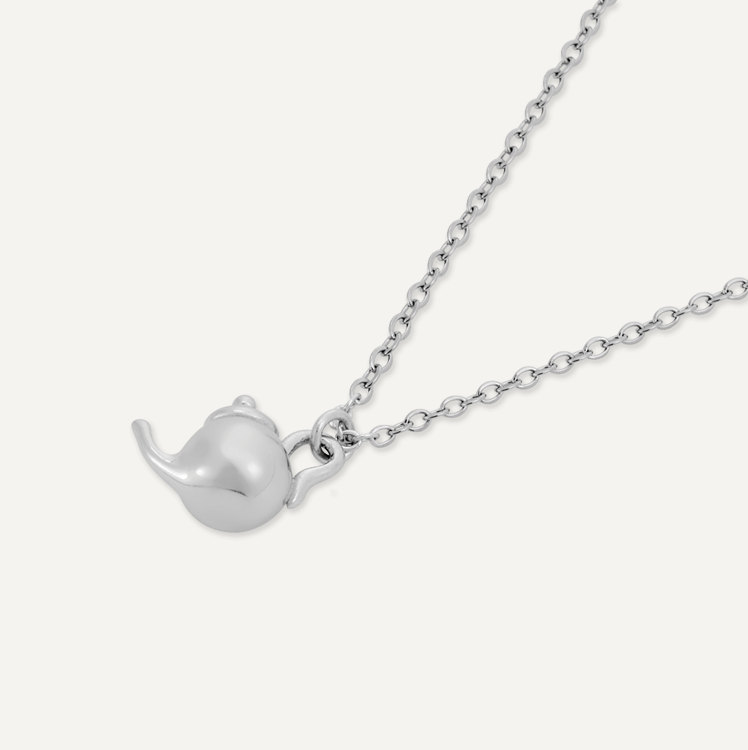 Memories: "FANCY A CUPPA" | Tea Cup Necklace | White Gold-Plated