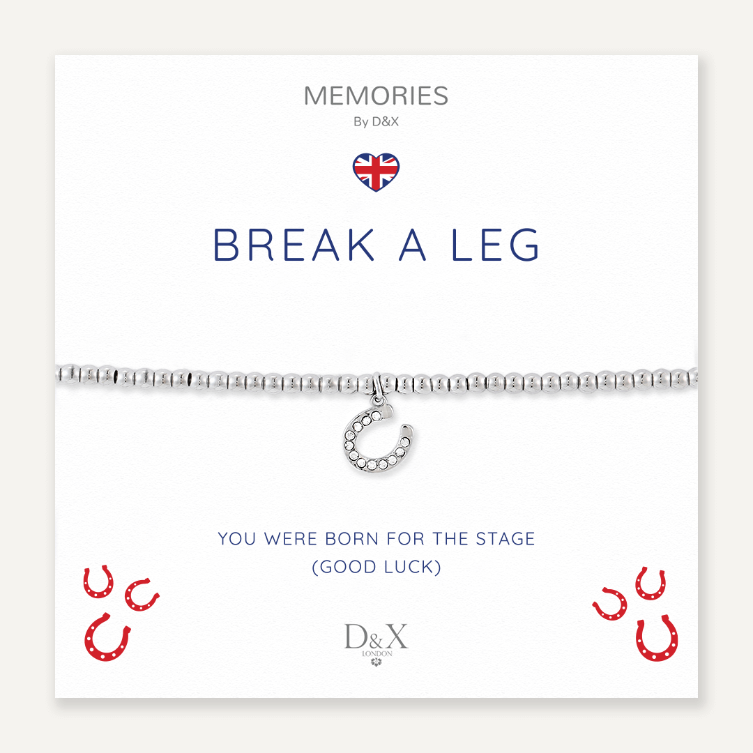 Memories: "BREAK A LEG" | Horse Hoof Bracelet | White Gold-Plated